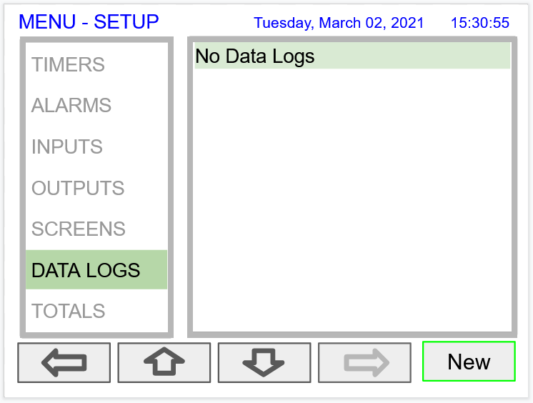 Setup New Data Log