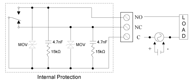 AC and DC Internal Inductive Load Protection