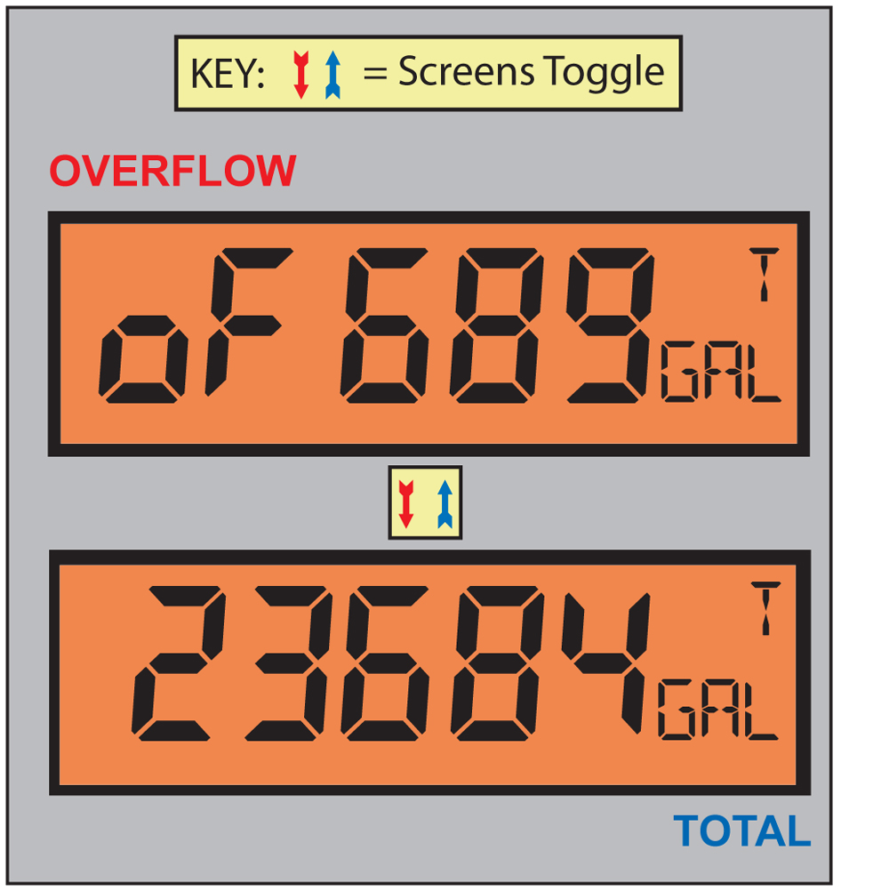 Display Showing Total and Overflow