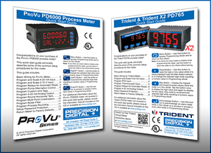 Precision Digital Corporation Quick Start Guides for Digital Panel Meters