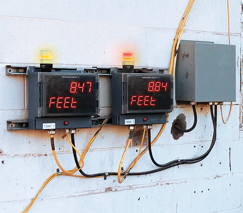 line powered meters powering alarm lights