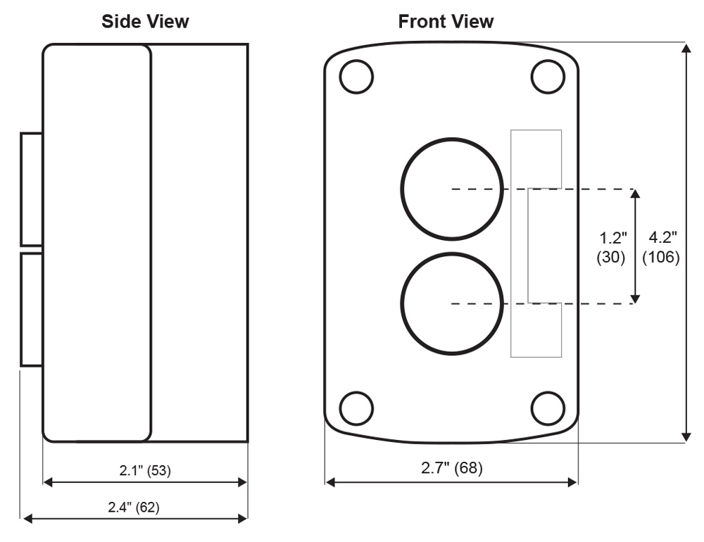 PDA2360 Mounting Dimensions