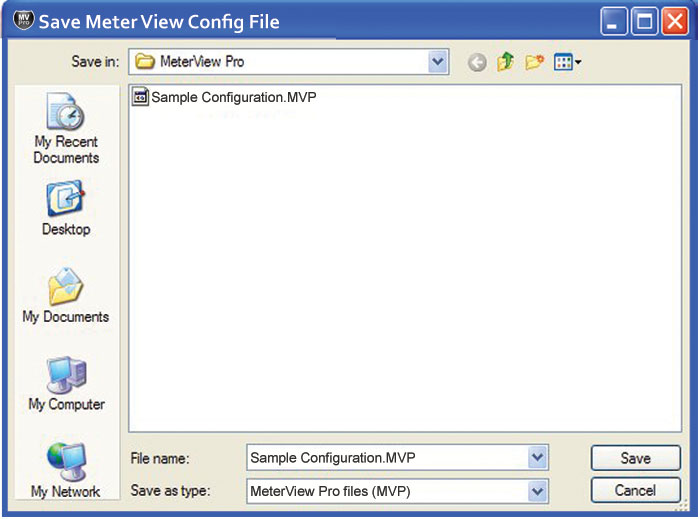 MeterView Pro Save / Open Configuration