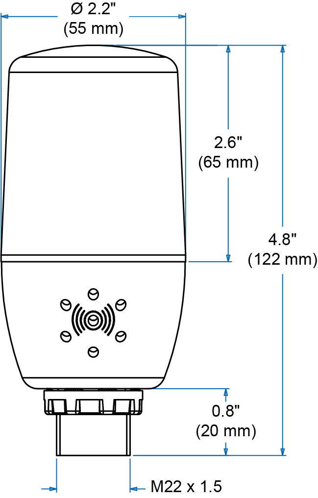 Light/Horn Dimensions