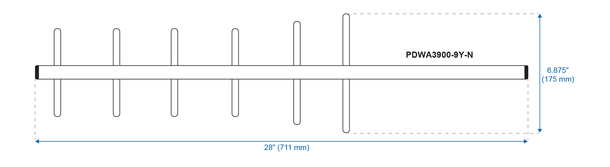 PDWA3900-9Y-N Dimensions