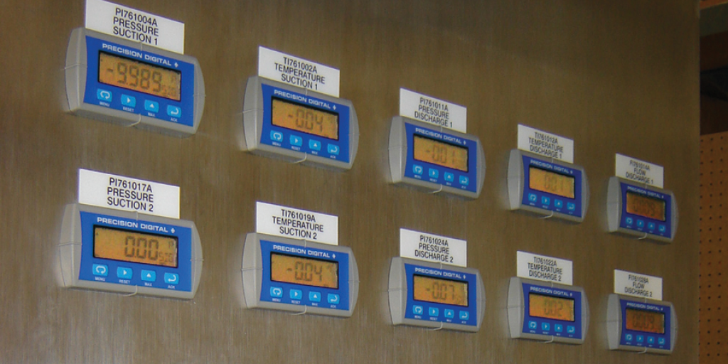 Figure 4. Loop-Powered Meters Installed on a Div 2 Compressor Panel